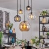 Koyoto hanging light, globe light, pendant light Amber, clear, Smoke-coloured, 5-light sources