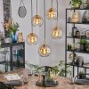 Koyoto hanging light, globe light, pendant light gold, black, 5-light sources