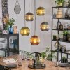 Koyoto hanging light, globe light, pendant light gold, black, 5-light sources