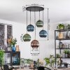 Koyoto hanging light, globe light, pendant light gold, black, 5-light sources