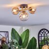 Chehalis ceiling light, globe light gold, black, 3-light sources