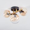 Chehalis ceiling light, globe light gold, black, 3-light sources