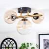Chehalis ceiling light, globe light gold, black, 3-light sources