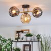 Ripoll ceiling light, globe light gold, black, 3-light sources