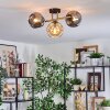 Ripoll ceiling light, globe light gold, black, 3-light sources