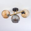 Ripoll ceiling light, globe light gold, black, 3-light sources