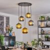 Koyoto hanging light, globe light, pendant light gold, black, 5-light sources