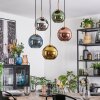 Koyoto hanging light, globe light, pendant light gold, black, 5-light sources