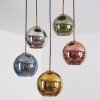 Koyoto hanging light, globe light, pendant light gold, black, 5-light sources