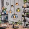 Koyoto hanging light, globe light, pendant light gold, black, 5-light sources