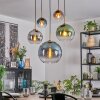 Koyoto hanging light, globe light, pendant light gold, black, 5-light sources
