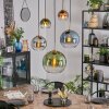 Koyoto hanging light, globe light, pendant light gold, black, 5-light sources