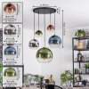 Koyoto hanging light, globe light, pendant light gold, black, 5-light sources