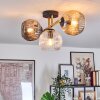 Ripoll ceiling light, globe light gold, black, 3-light sources