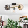 Ripoll ceiling light, globe light gold, black, 3-light sources