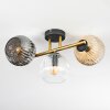 Ripoll ceiling light, globe light gold, black, 3-light sources