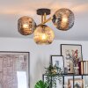 Ripoll ceiling light, globe light gold, black, 3-light sources