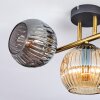 Ripoll ceiling light, globe light gold, black, 3-light sources