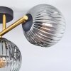 Ripoll ceiling light, globe light gold, black, 3-light sources