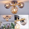 Chehalis ceiling light, globe light gold, black, 3-light sources
