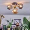 Chehalis ceiling light, globe light gold, black, 3-light sources