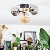 Chehalis ceiling light, globe light gold, black, 3-light sources