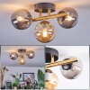 Chehalis ceiling light, globe light gold, black, 3-light sources
