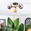 Chehalis ceiling light, globe light gold, black, 3-light sources