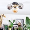 Chehalis ceiling light, globe light gold, black, 3-light sources