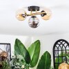 Chehalis ceiling light, globe light gold, black, 3-light sources