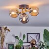 Chehalis ceiling light, globe light gold, black, 3-light sources