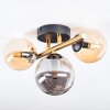 Chehalis ceiling light, globe light gold, black, 3-light sources