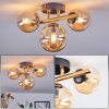 Chehalis ceiling light, globe light gold, black, 3-light sources