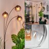 Koyoto globe light, floor lamp clear, Smoke-coloured, 3-light sources