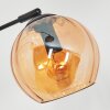 Koyoto globe light, floor lamp Amber, Smoke-coloured, 3-light sources