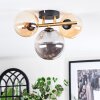 Chehalis ceiling light, globe light gold, black, 3-light sources