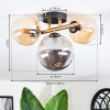Chehalis ceiling light, globe light gold, black, 3-light sources