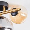 Chehalis ceiling light, globe light gold, black, 3-light sources