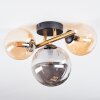 Chehalis ceiling light, globe light gold, black, 3-light sources