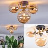 Chehalis ceiling light, globe light gold, black, 3-light sources