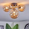 Chehalis ceiling light, globe light gold, black, 3-light sources