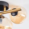 Chehalis ceiling light, globe light gold, black, 3-light sources