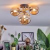 Chehalis ceiling light, globe light gold, black, 3-light sources