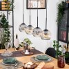 Koyoto hanging light, globe light, pendant light Ecru, black, 4-light sources