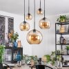 Koyoto hanging light, globe light, pendant light Amber, 5-light sources