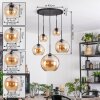 Koyoto hanging light, globe light, pendant light Amber, 5-light sources