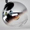 Gastor ceiling light, globe light blue, chrome, green, clear, Smoke-coloured, 4-light sources