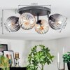 Koyoto ceiling light, globe light Amber, clear, Smoke-coloured, 4-light sources