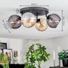 Koyoto ceiling light, globe light Amber, Smoke-coloured, 4-light sources