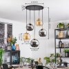 Koyoto hanging light, globe light, pendant light gold, black, 5-light sources